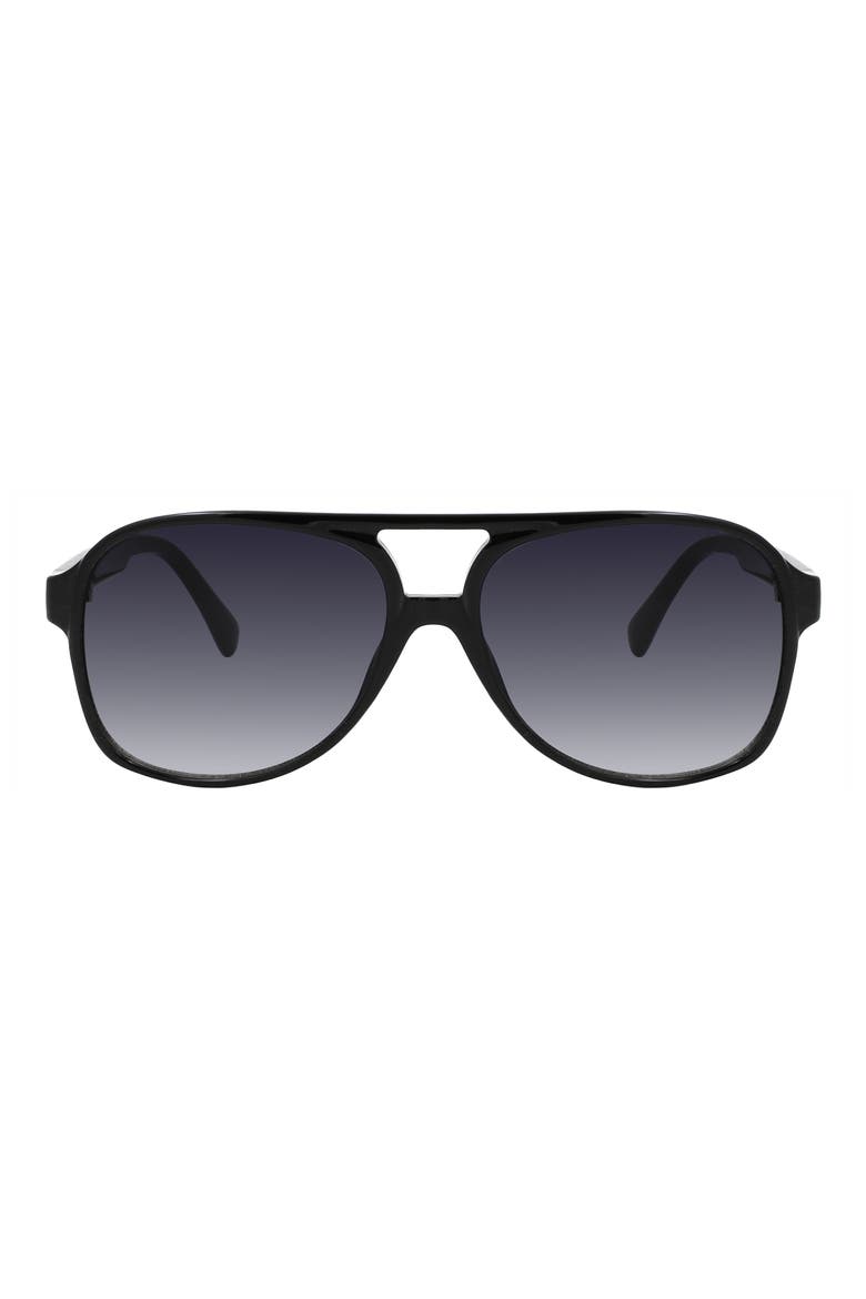 59mm Gradient Aviator Sunglasses, Main, color, SOLID BLACK