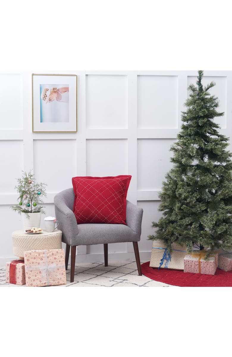 carol & frank Elliot Ruby Quilted 100% Cotton Christmas Tree Skirt 54", Alternate, color, Red