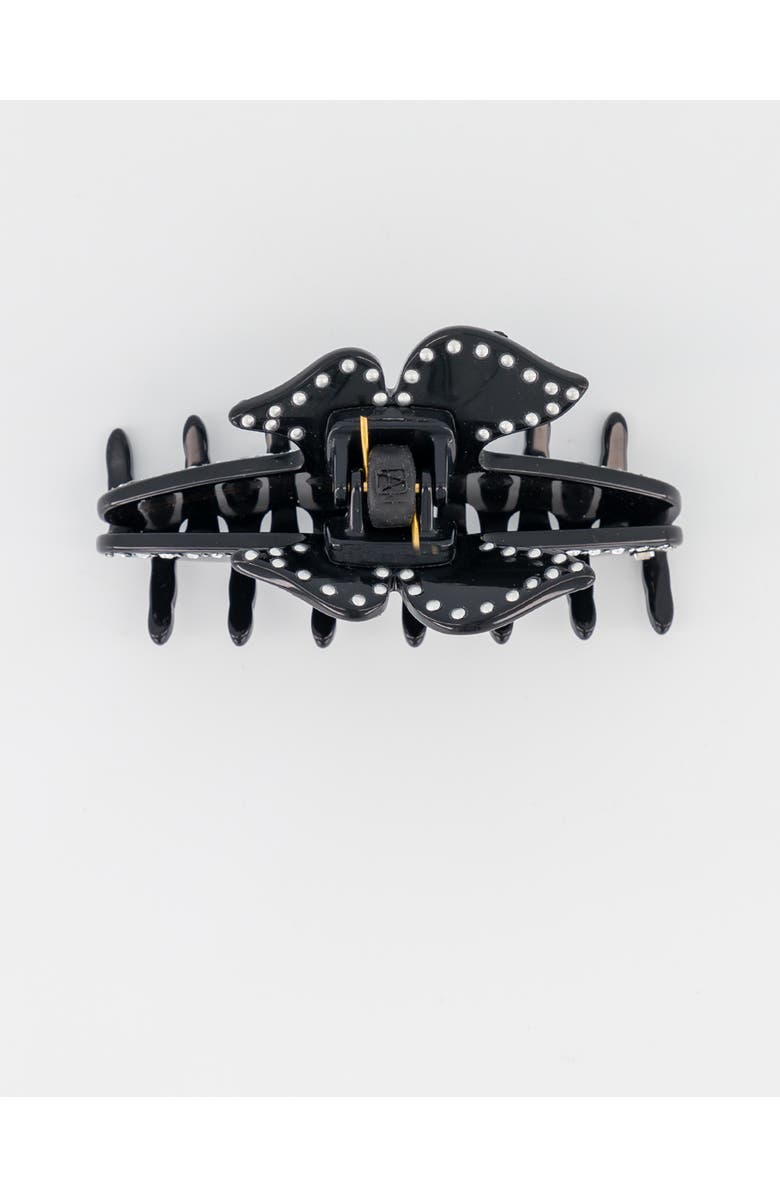 Alexandre de Paris Dore acetate and crystals hair clip, Alternate, color, Black