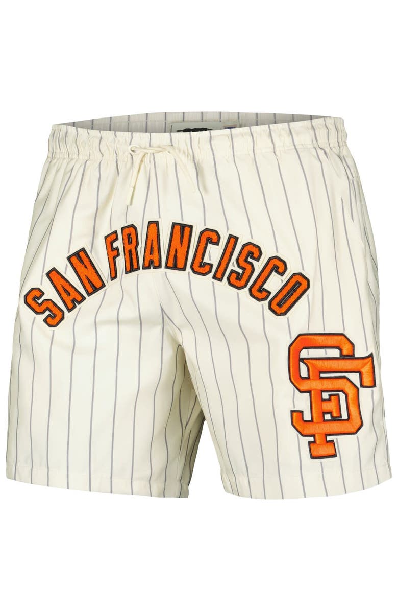 PRO STANDARD Men's Pro Standard Cream San Francisco Giants Pinstripe Retro Classic Woven Shorts, Alternate, color, Cream