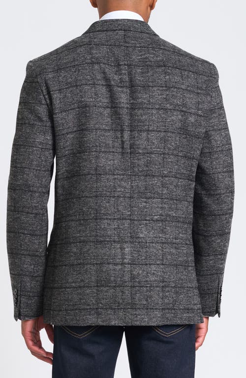 Savile Row Co Gray Windowpane Plaid Bouclé Blazer In Gray