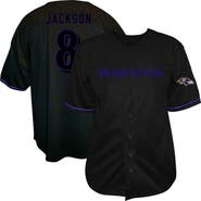 FANATICS Men's Fanatics Lamar Jackson Black Baltimore Ravens Big & Tall Baseball Button-Up Shirt