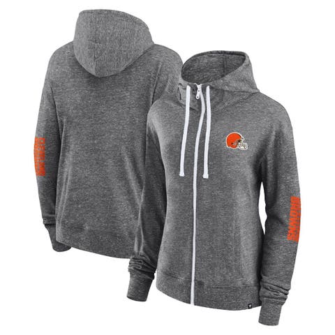 Women's Fanatics Branded Heather Charcoal Cleveland Browns Opening Coin Flip Lightweight Full-Zip Hoodie