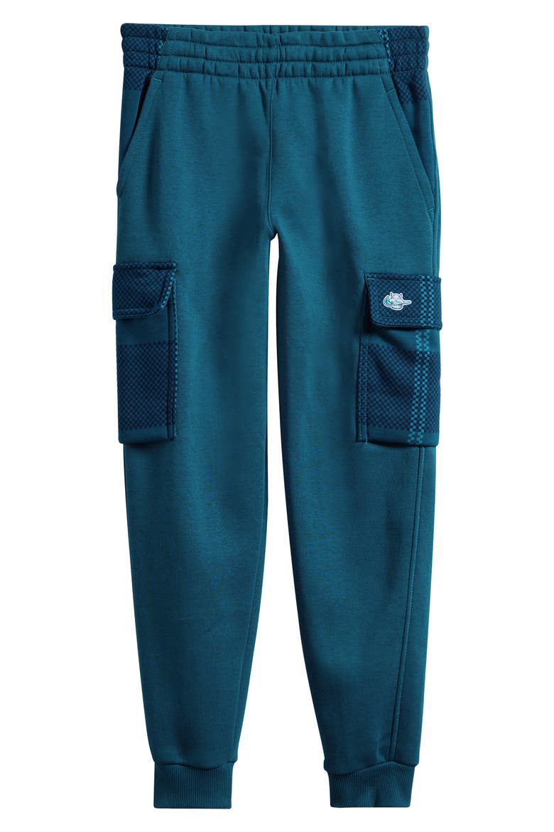 Kids' Club Fleece Cargo Joggers, Main, color, GREEN ABYSS/ BLUE BEYOND