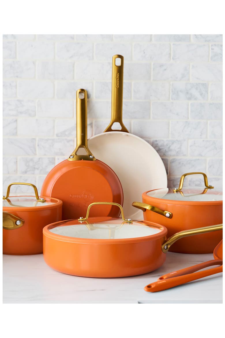 Reserve Pro 10-Piece Ceramic Nonstick Cookware Set, Alternate, color, FALL HARVEST