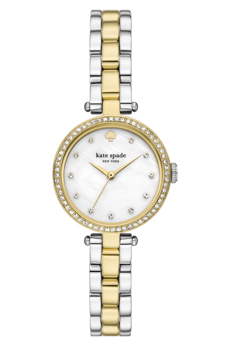 holland crystal bracelet watch, 28mm, Main, color, TWO TONE