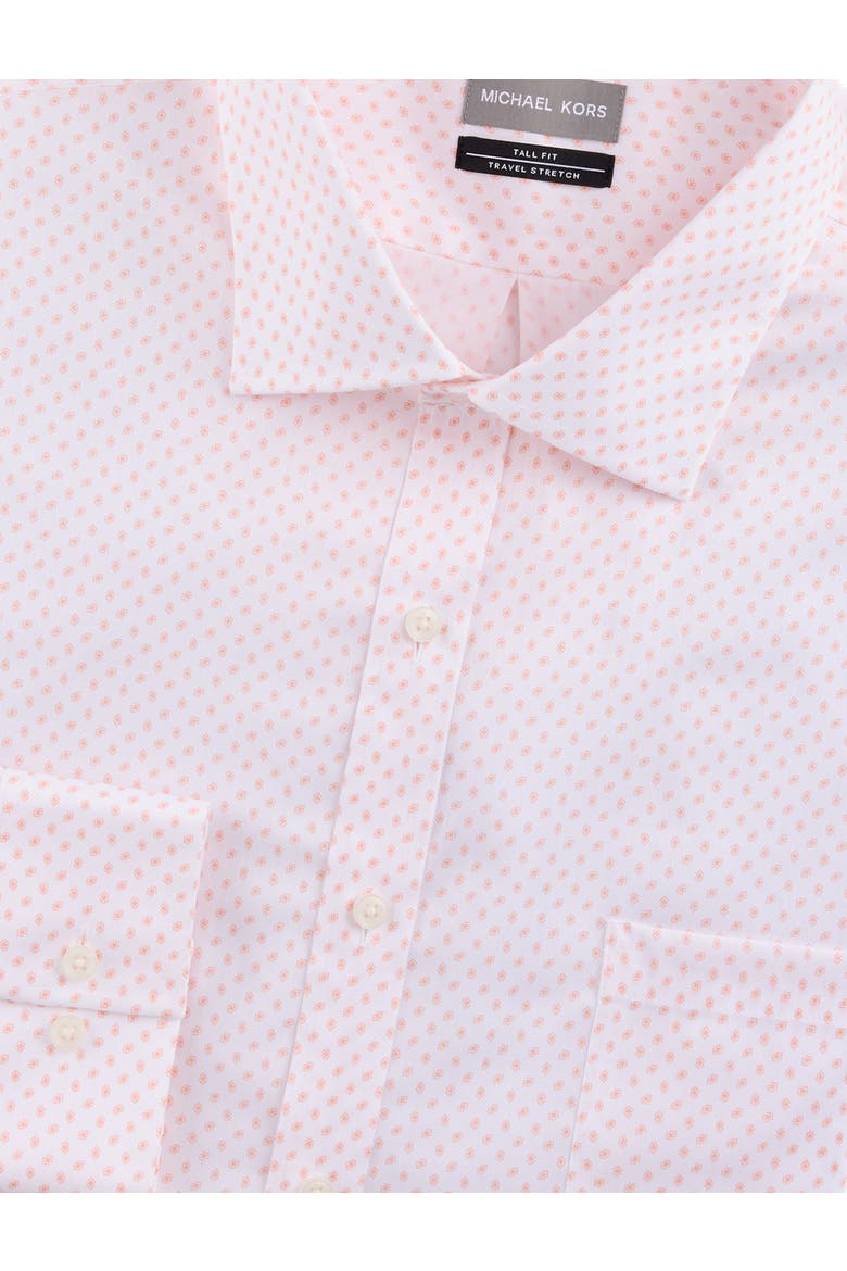 Big & Tall Mini Geometric Print Performance Dress Shirt, Alternate, color, DUSTY PEACH