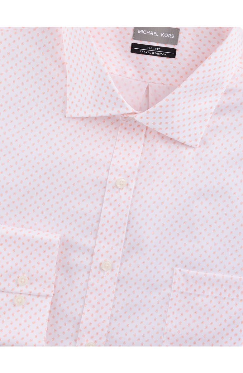 Michael Kors Big & Tall Mini Geometric Print Performance Dress Shirt, Alternate, color, Dusty Peach