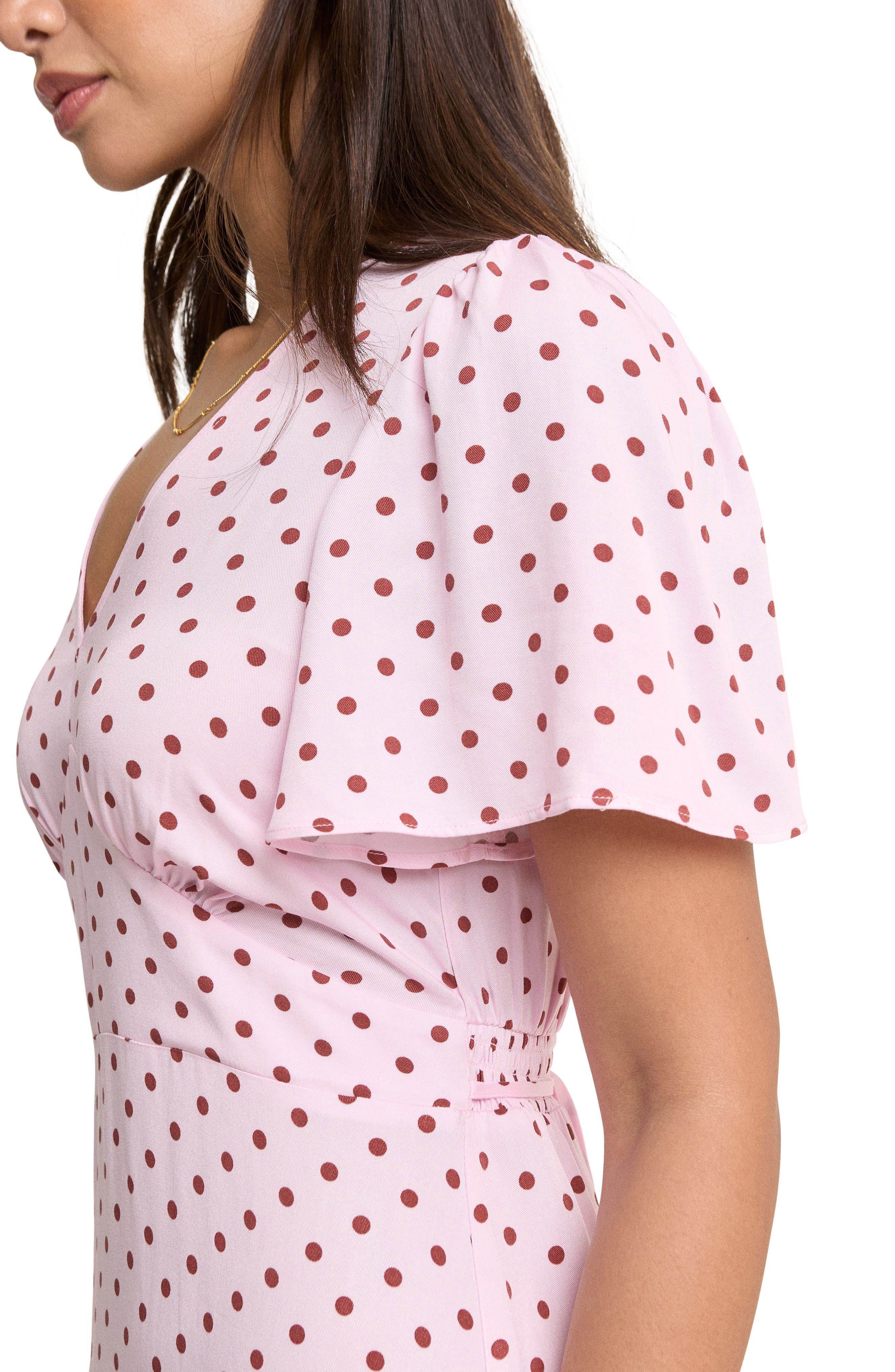 atlas midi dress Floral V-Neck Short Flutter Sleeve Midi Dress