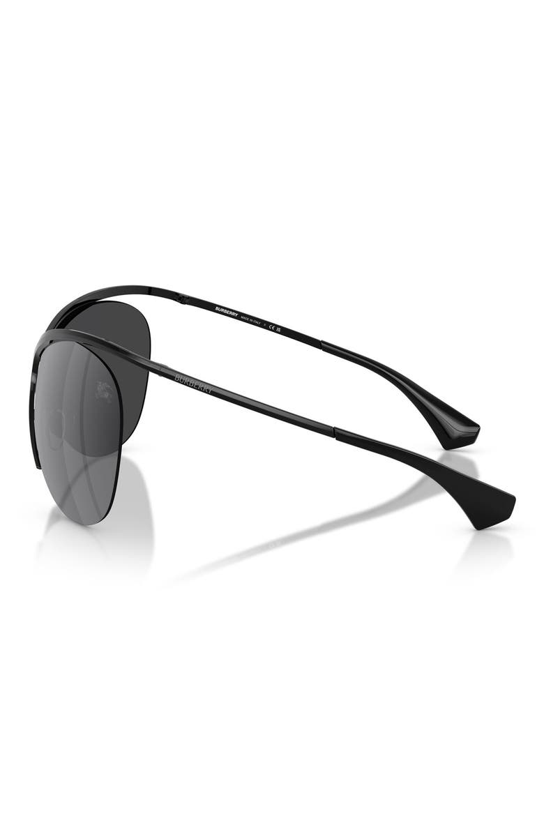 137mm Cat Eye Sunglasses, Alternate, color, BLACK / GREY MIRROR SILVER
