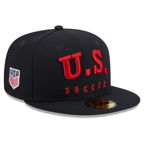 Men's New Era Navy USMNT Text 59FIFTY Fitted Hat