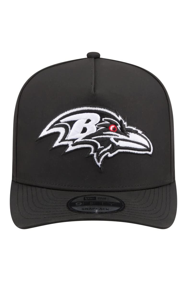 Men's New Era  Black Baltimore Ravens Gore-Tex A-Frame 9FIFTY Adjustable Hat, Alternate, color, Black