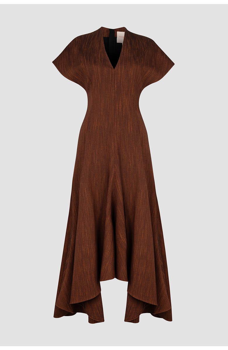 Roksanda Sapha Tailored Midi Dress, Alternate, color, Blood Orange