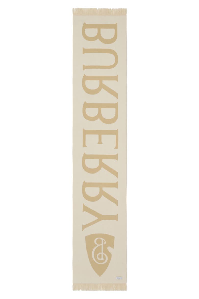 Reversible Logo Jacquard Wool Scarf, Alternate, color, SAND