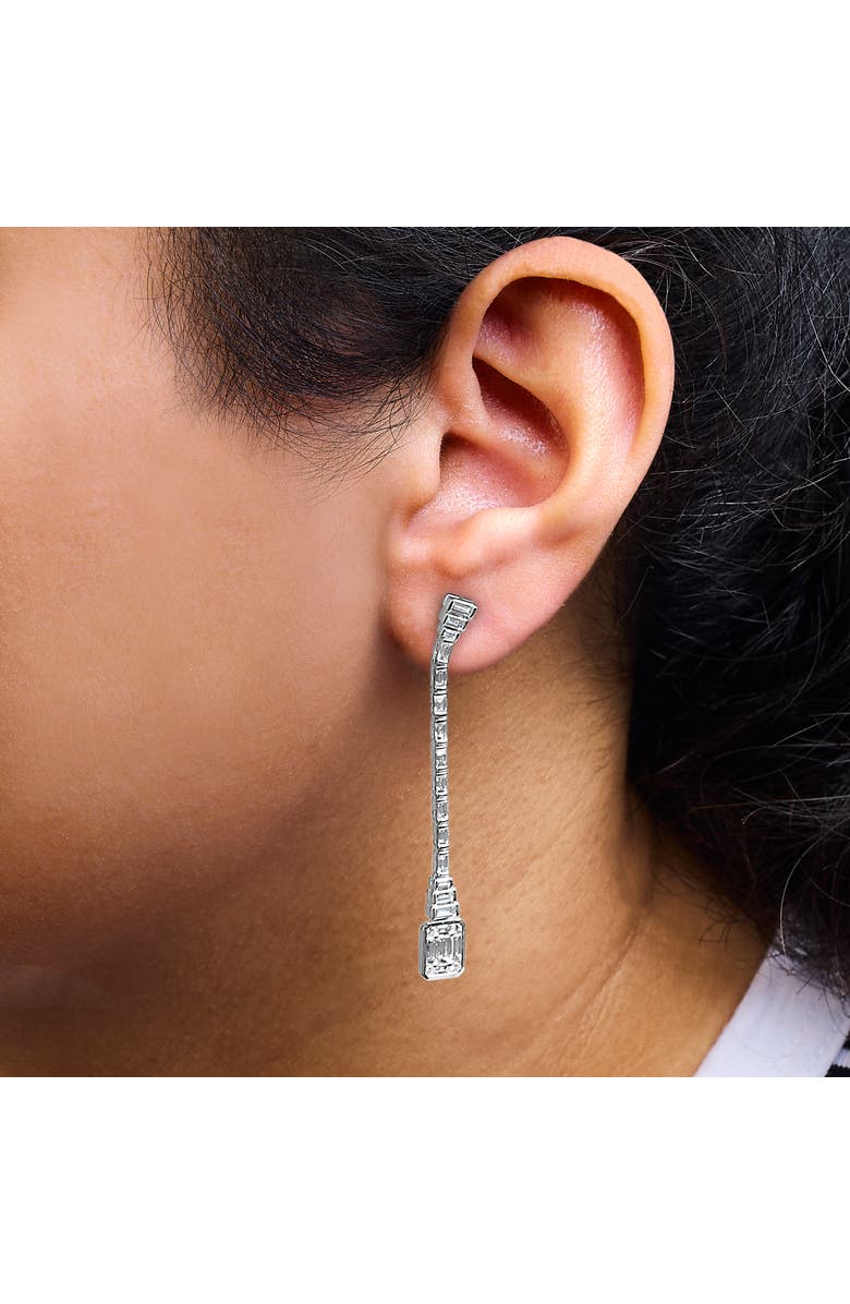 Haus of Brilliance 14K White Gold 1 1/2 Ct Diamond Composite Mosaic Drop Earrings, Alternate, color, White