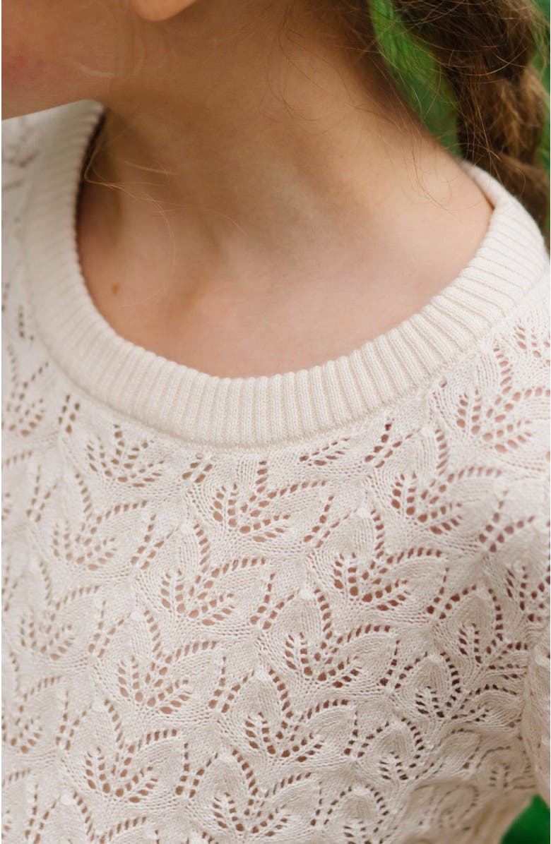 Hope & Henry Girls' Balloon Sleeve Pointelle Sweater, Kids, Alternate, color, 