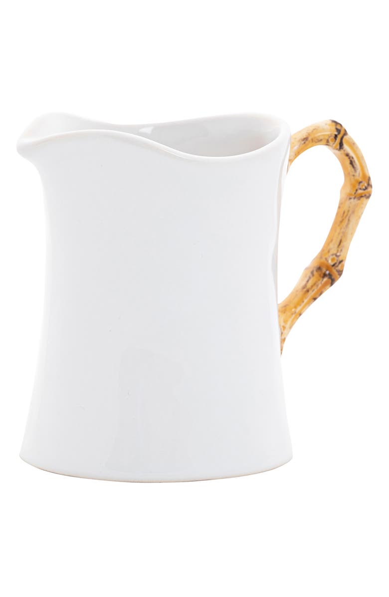 Juliska Bamboo Ceramic Creamer Pitcher, Alternate, color, Bamboo Natural