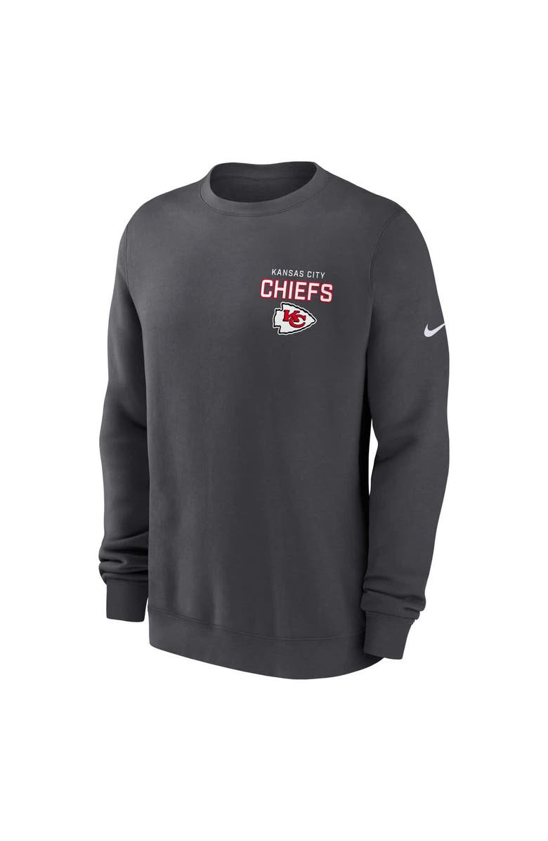 Nike Men's Nike Anthracite Kansas City Chiefs Primetime Club Fleece Pullover Sweatshirt, Alternate, color, Anthracite