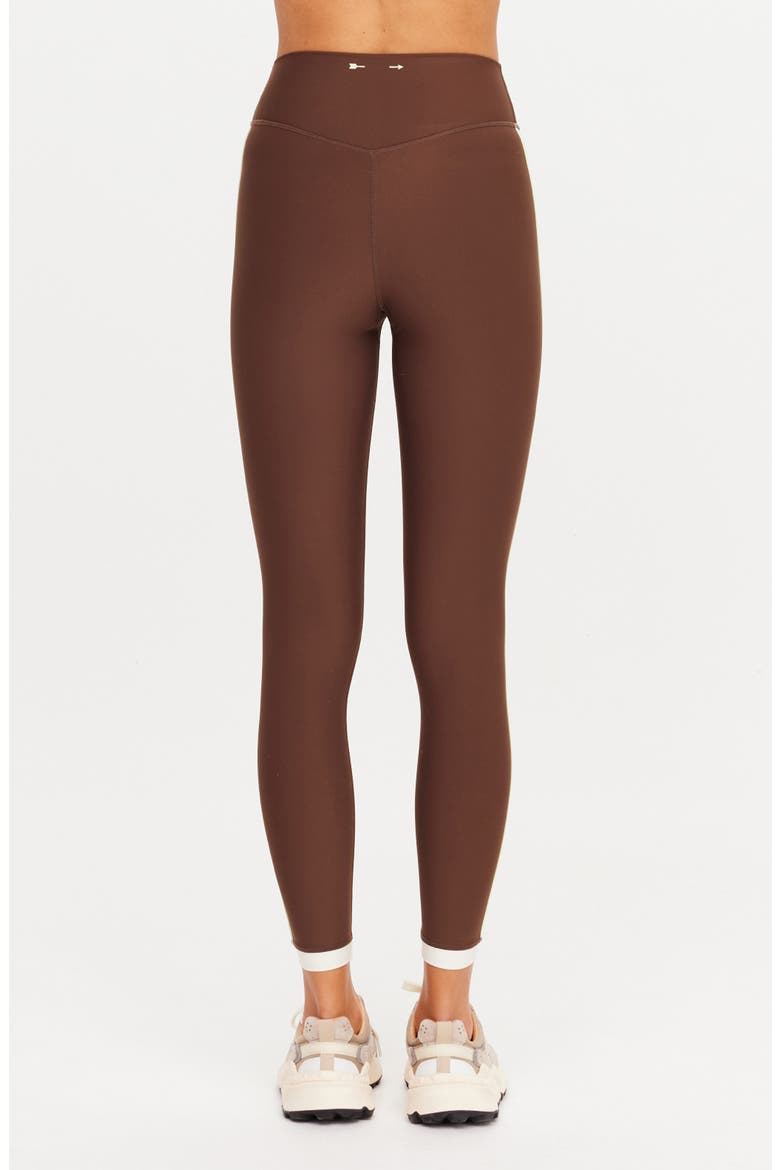 Daytona High Waist Stripe Midi Leggings, Alternate, color, BROWN