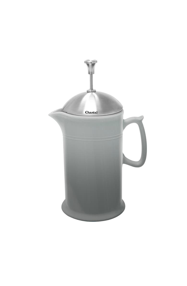 CHANTAL 28 ounce Ceramic French Press with Stainless Plunger, Main, color, Grey