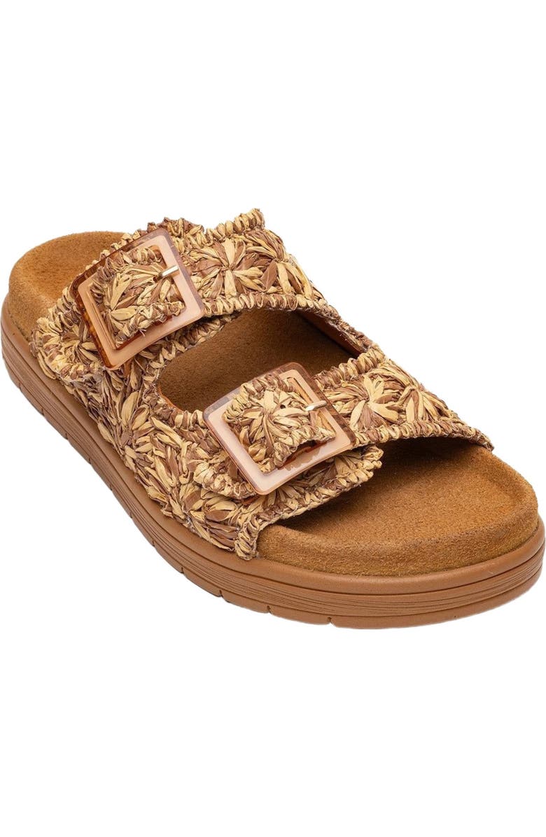 Forever & Always Shoes Milana Leather Double-Strap Sandal, Alternate, color, Cognac Leather