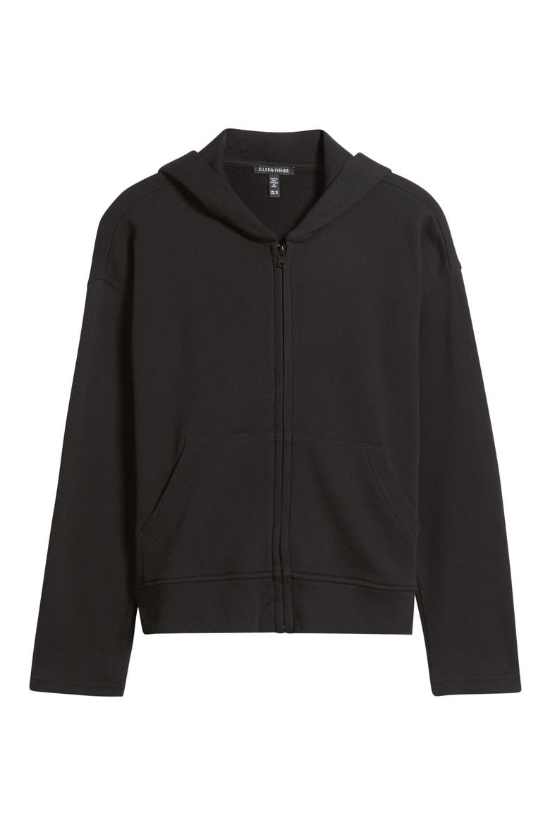 Organic Cotton Zip-Up Hoodie, Alternate, color, BLACK