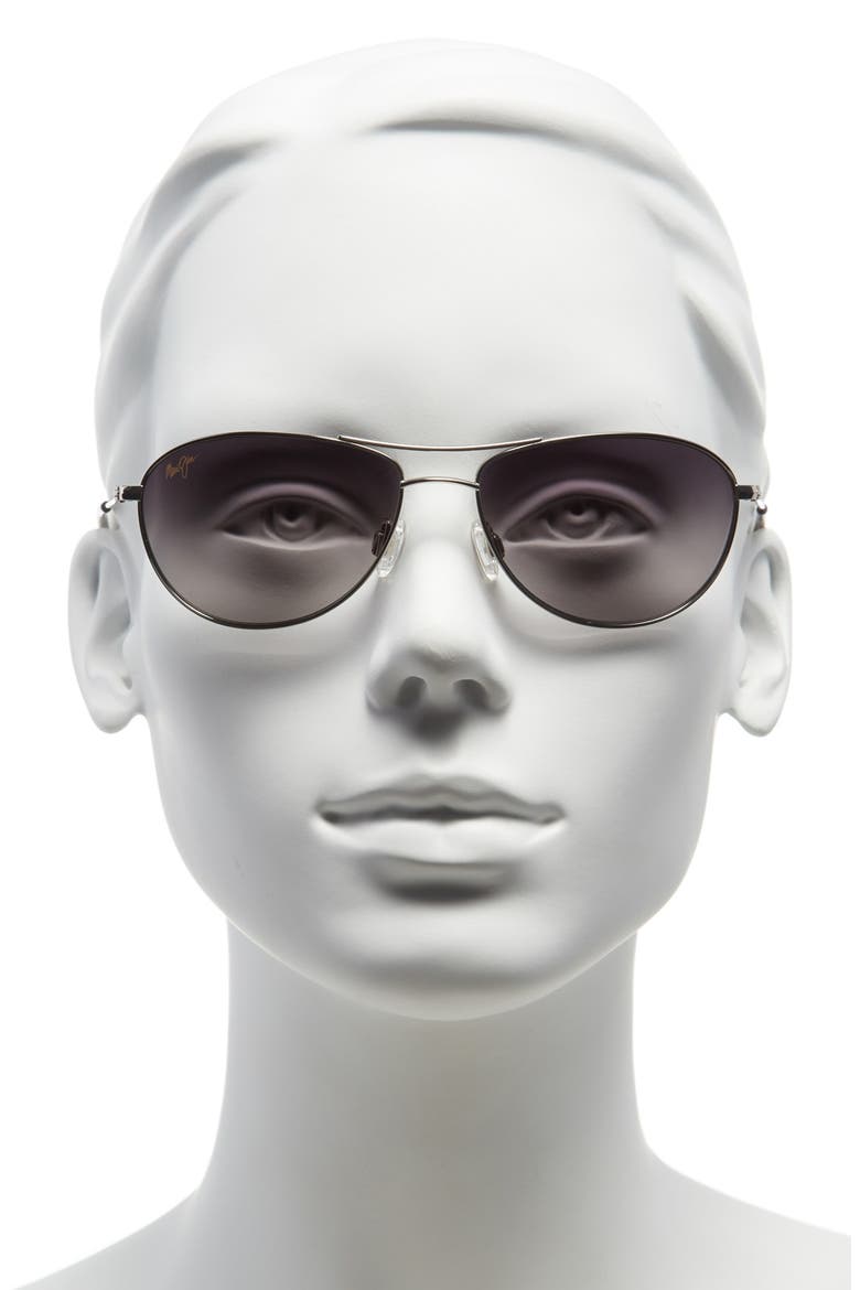 Baby Beach 56mm Polarized Aviator Sunglasses, Alternate, color, SILVER/ NEUTRAL GREY