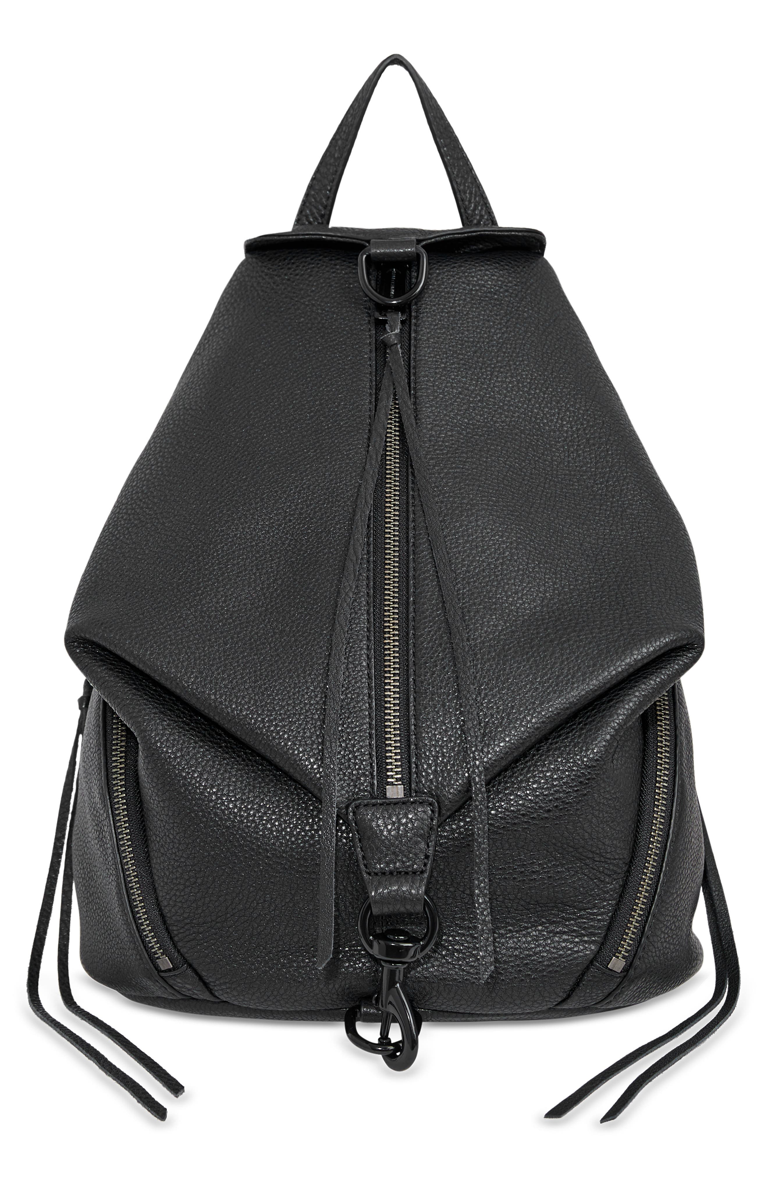 Rebecca Minkoff Julian Leather Backpack, Main, color, Black