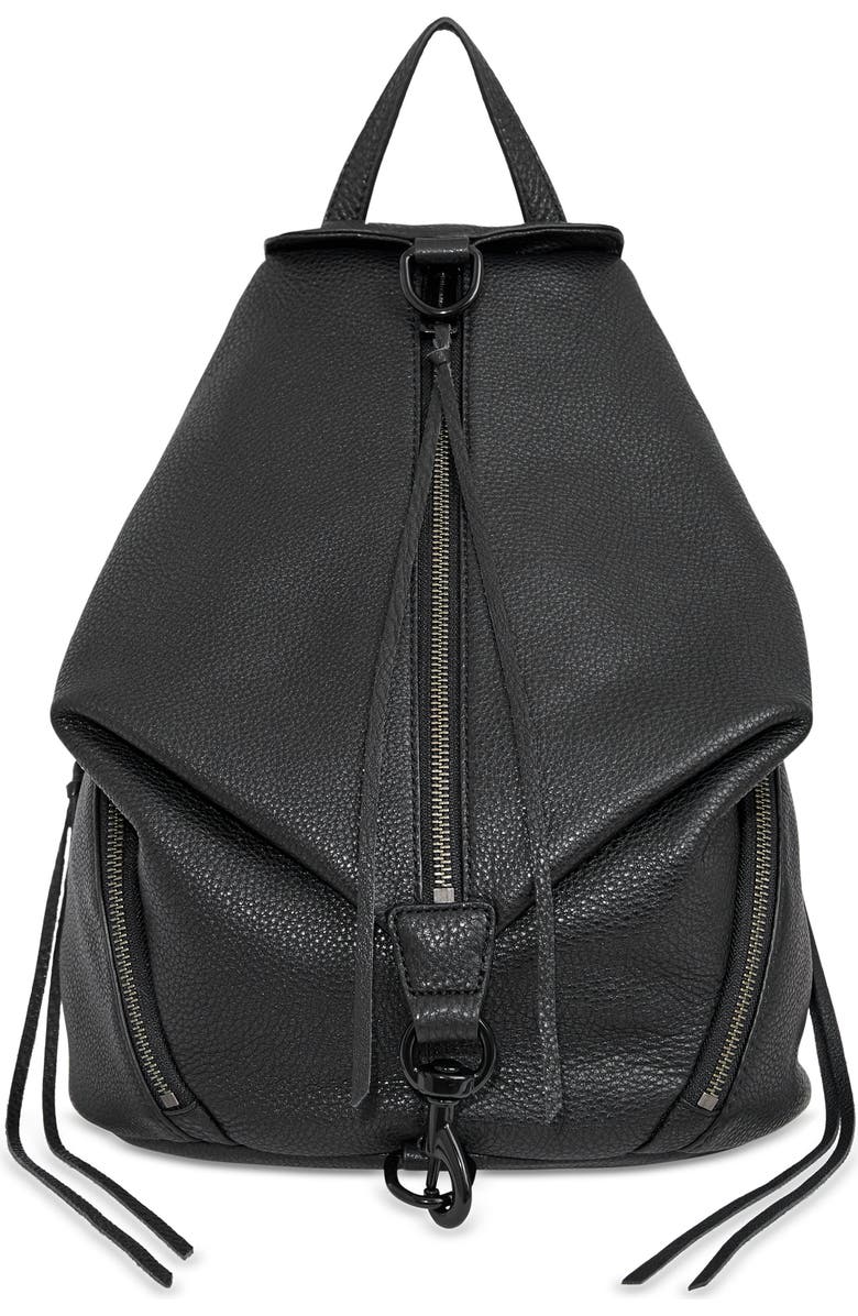 Rebecca Minkoff Julian Leather Backpack, Main, color, Black