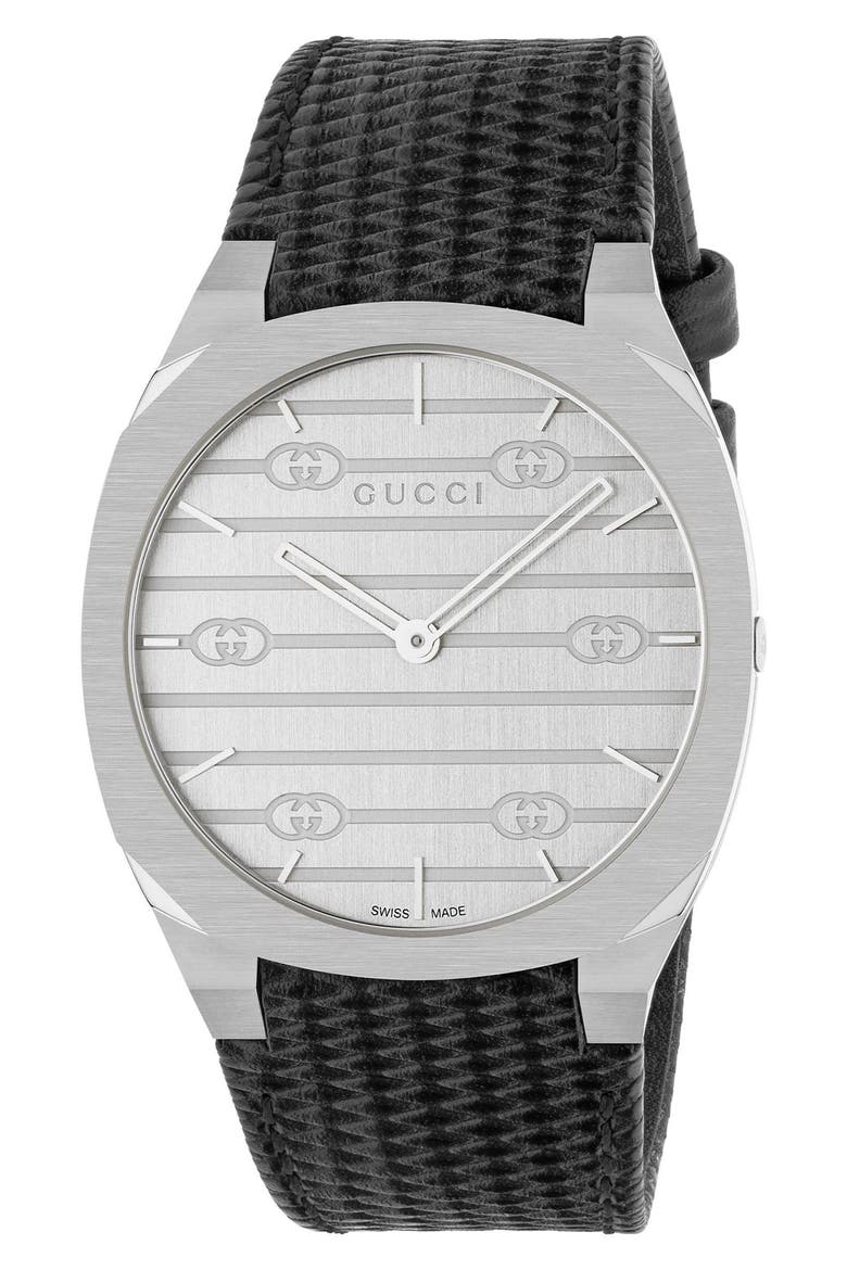 25H Leather Strap Watch, 38mm, Main, color, NO COLOR