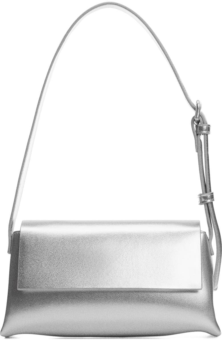 MANGO Metallic Faux Leather Shoulder Bag, Main, color,