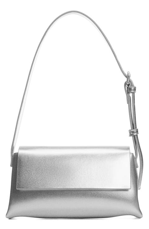 Metallic Faux Leather Shoulder Bag