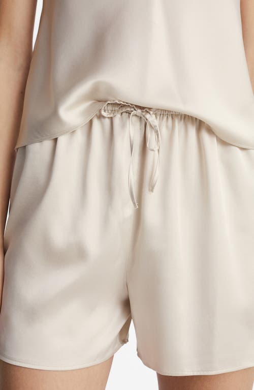 Mango Silk Pyjama Shorts In Light/pastel Grey