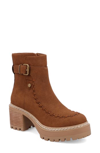 Mia Toula Platform Bootie In Brown