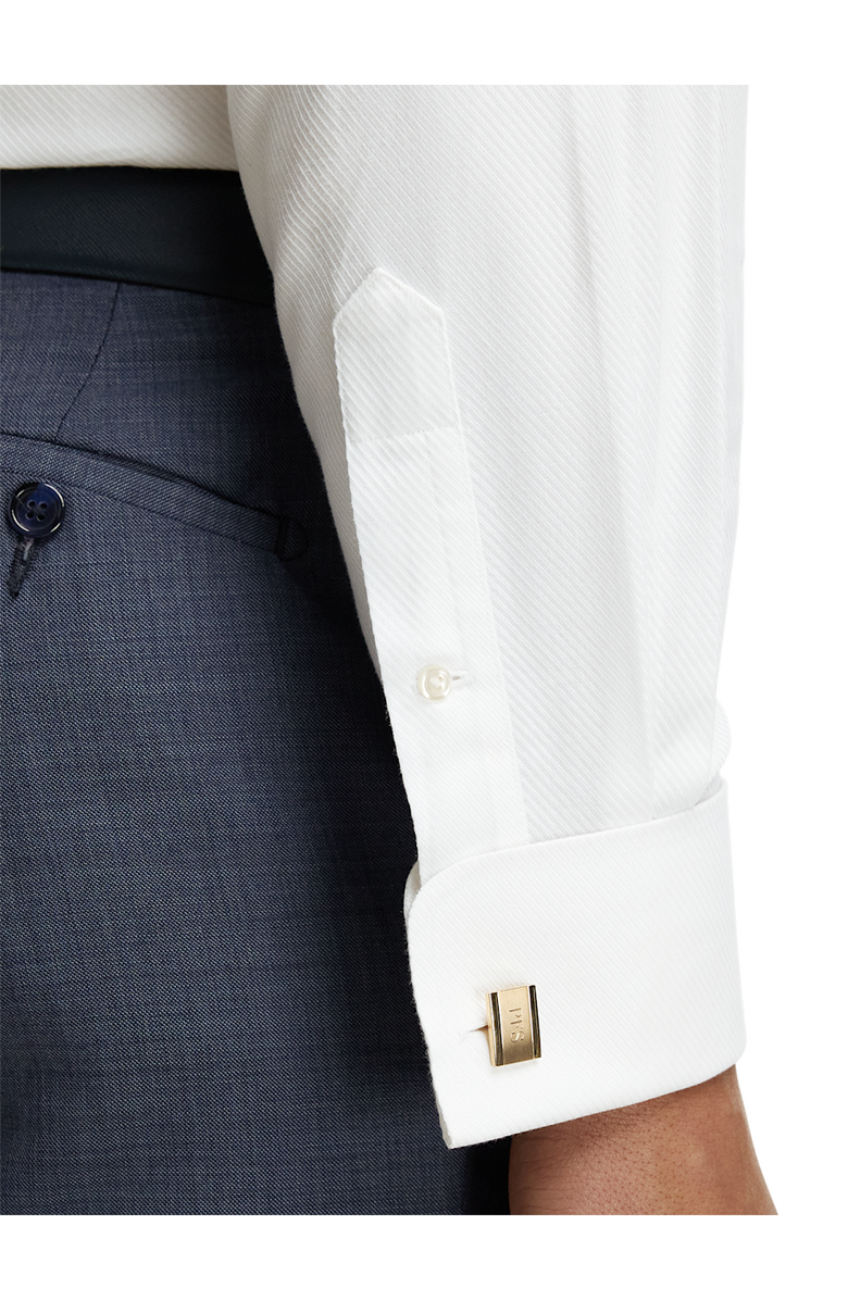 Paul Fredrick Slim Fit Non-iron Cotton Twill Spread Collar French Cuff Dress Shirt, Alternate, color, White