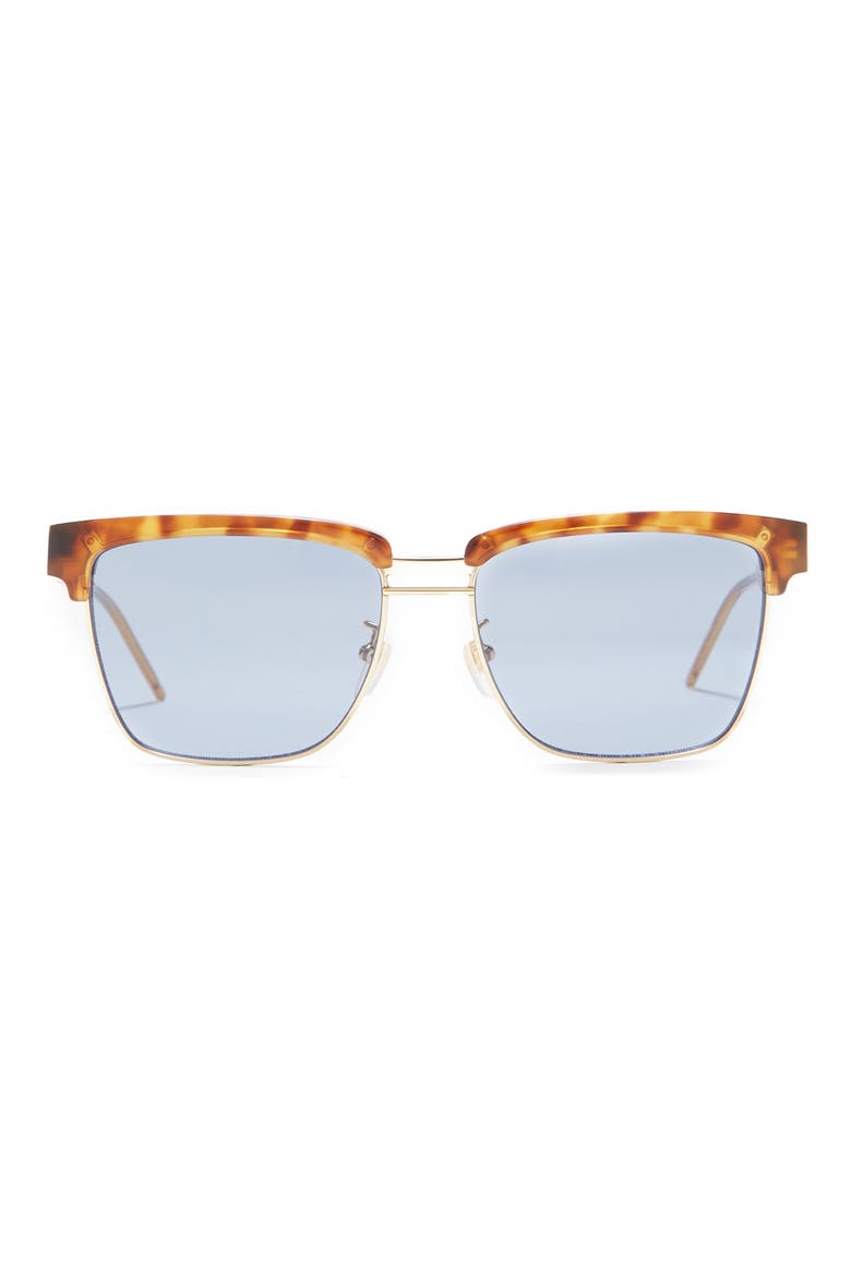 56mm Square Sunglasses, Main, color, HAVANA HAVANA BLUE/ BLU