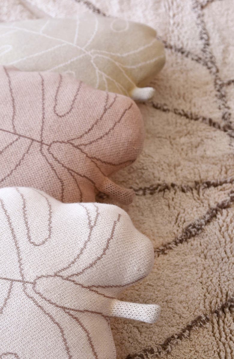 Lorena Canals Baby Leaf Knit Cushion, Alternate, color, Light Olive Natural