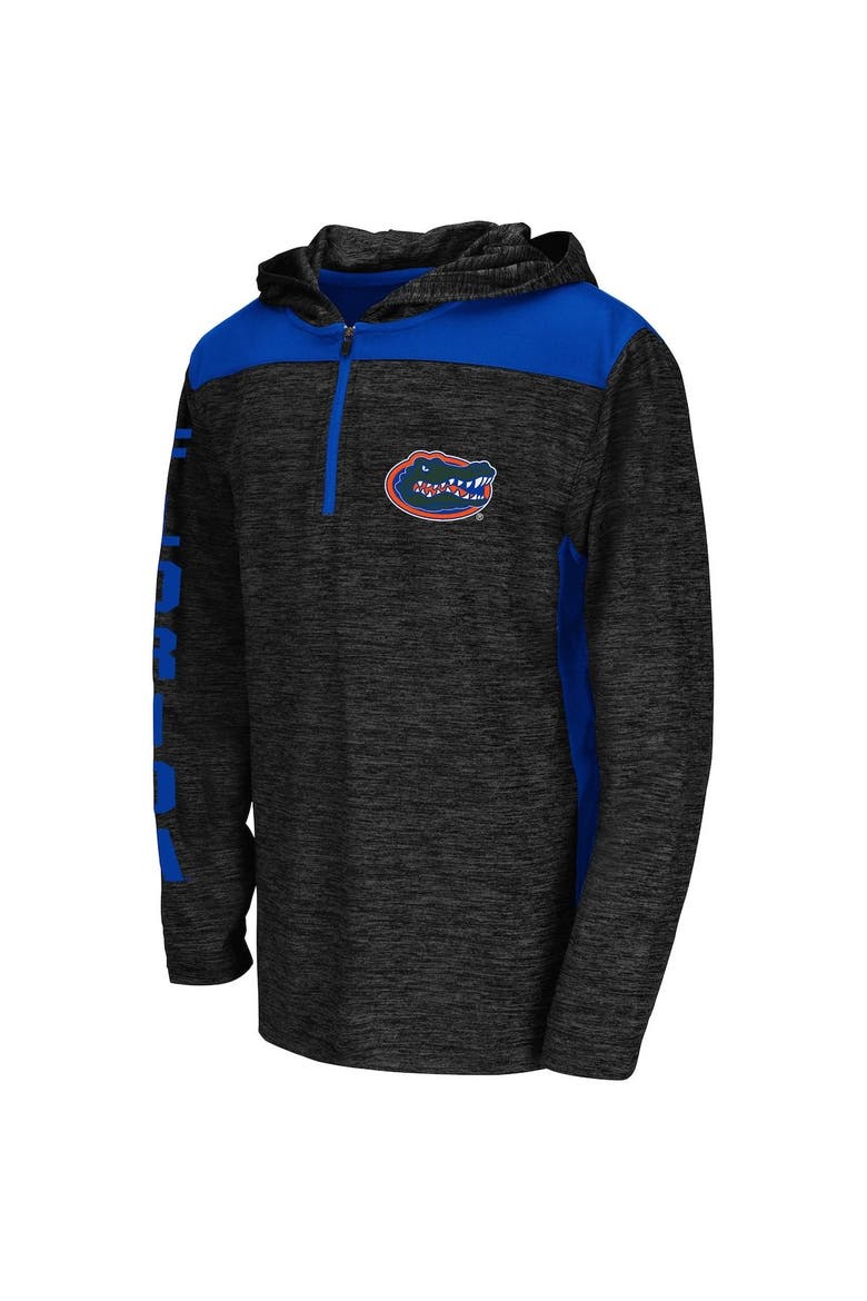 Youth Colosseum Heathered Black Florida Gators Quick Kick Quarter-Zip Hoodie, Main, color, Black