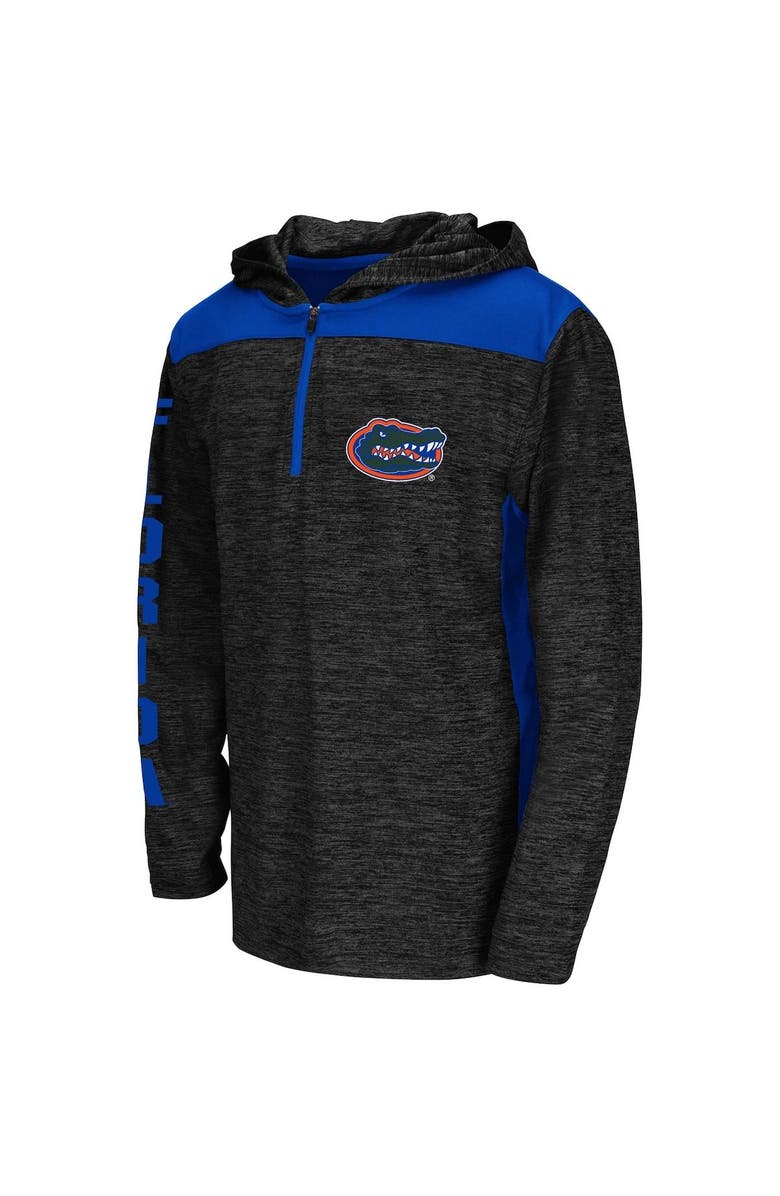 COLOSSEUM Youth Colosseum Heathered Black Florida Gators Quick Kick Quarter-Zip Hoodie, Main, color, 