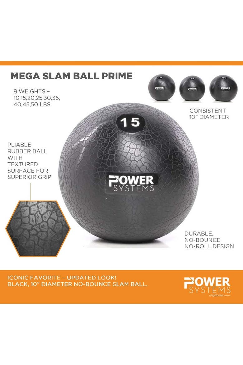 MEGA Slam Ball Prime, No-Bounce Medicine Ball for Strength & Core Training, Alternate, color, Black