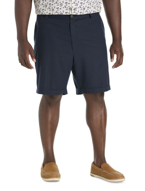 Oak Hill By Dxl Big & Tall Linen-blend Tech Shorts
