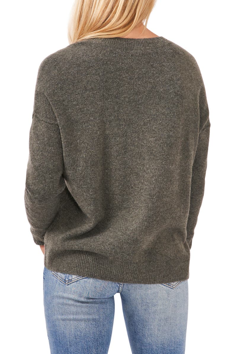 Vince Camuto Exposed Seam Crewneck Sweater, Alternate, color, Enigma Grey