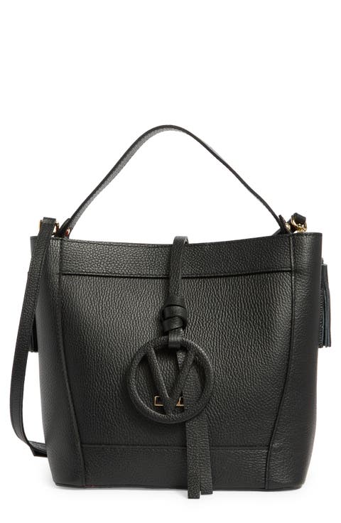 Callie Medallion VLOGO Leather Bucket Bag