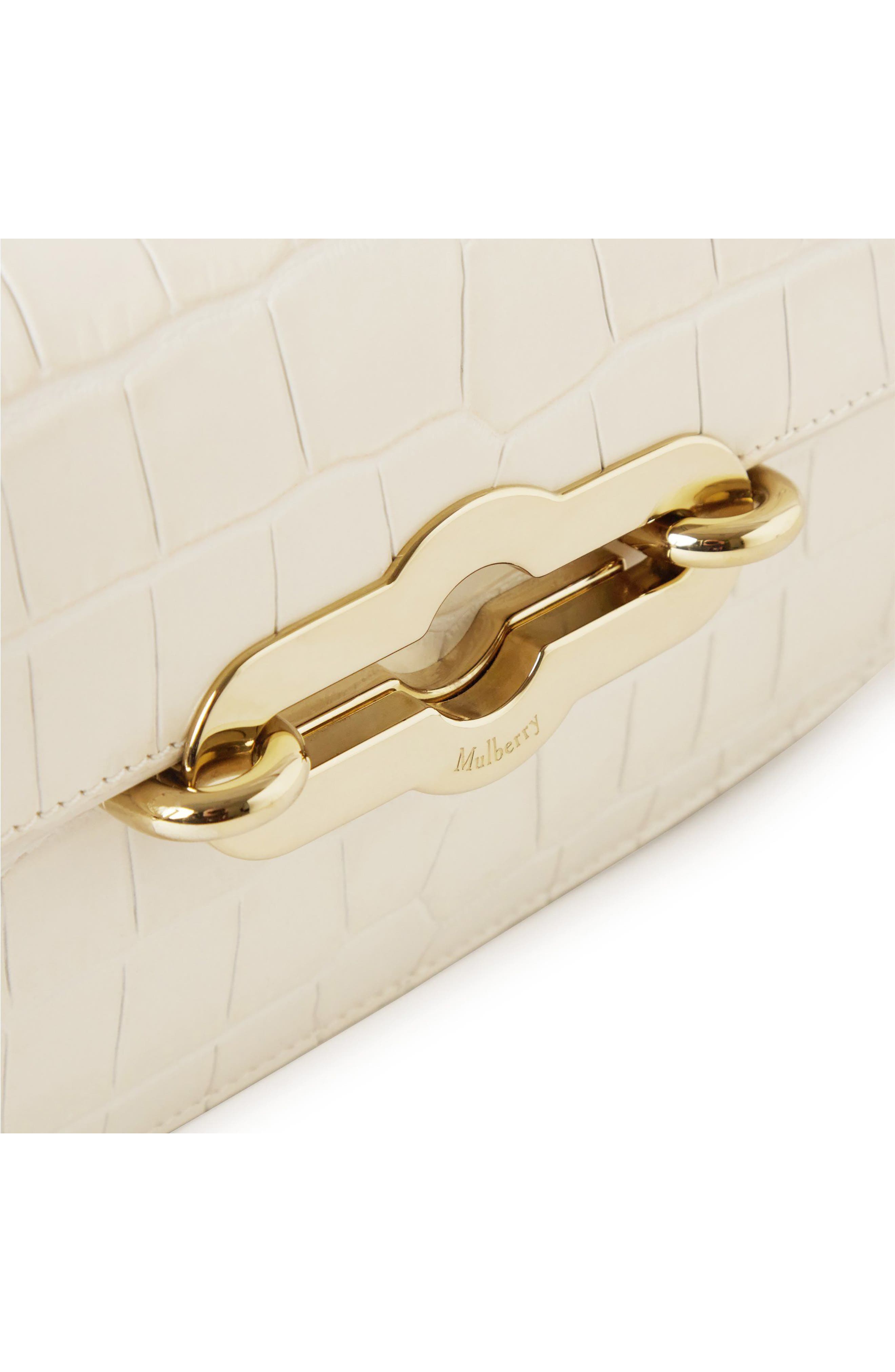Mulberry Pimlico Croc Embossed Leather East/West Shoulder Bag, Alternate, color, 