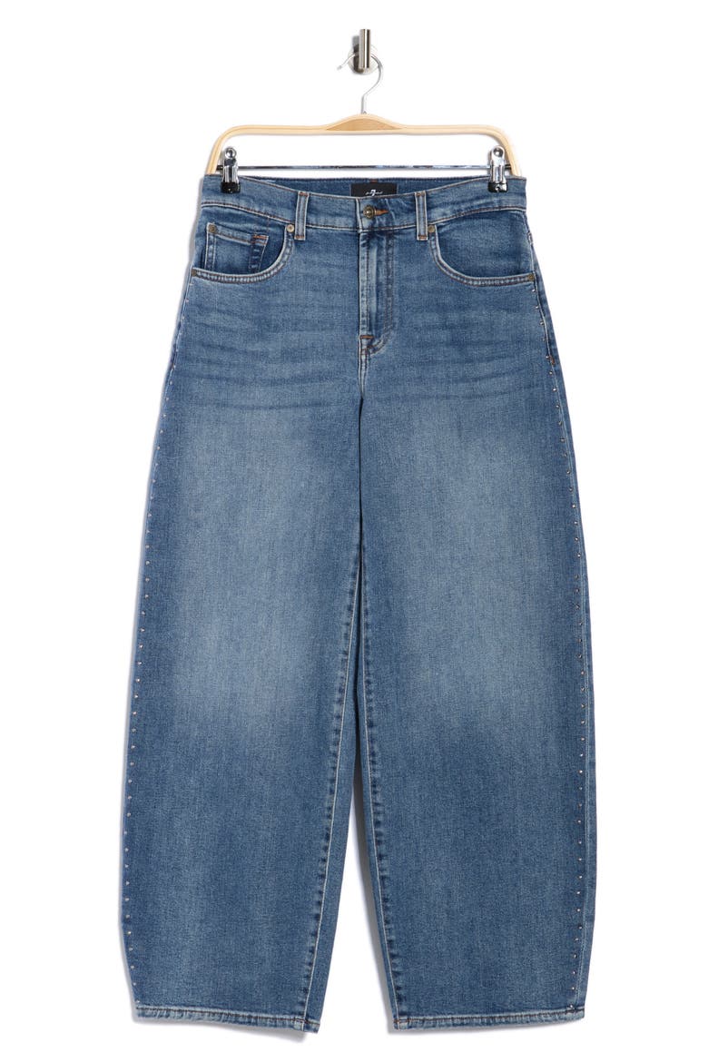 Bonnie Curvilinear Raw Hem Barrel Leg Jeans, Alternate, color, LORTON