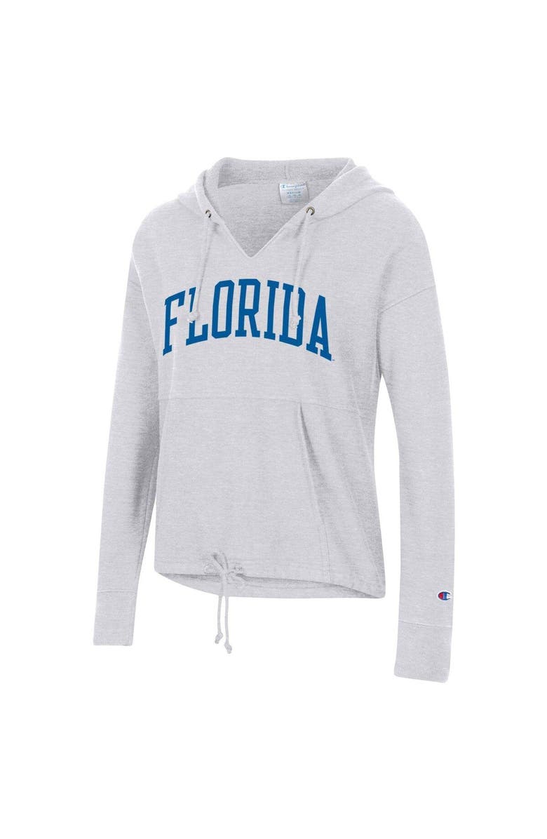 Champion Women's Champion Ash Florida Gators Vintage Wash Reverse Weave Cinch Pullover Hoodie, Alternate, color,