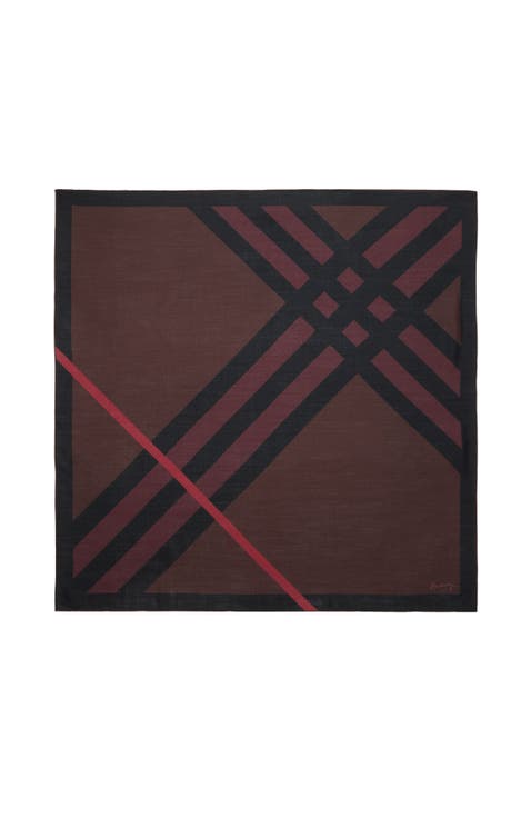 Check Cashmere Silk Scarf