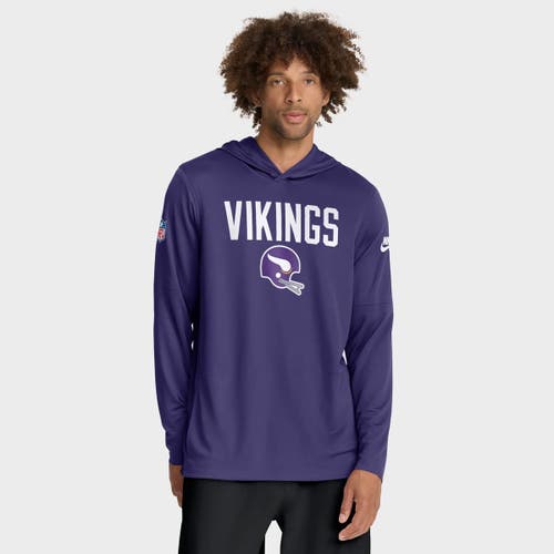 Nike Purple Minnesota Vikings Alt Pack Pass Accuracy Performance Long Sleeve Hoodie T-shirt In Blue