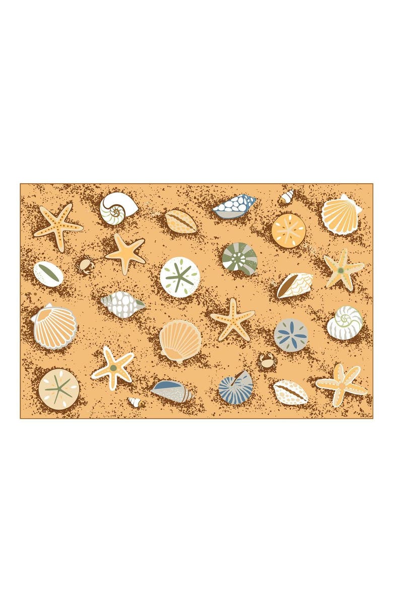 Kaplan Early Learning Company Seating Seashells Carpet - 6' x 9' Rectangle, Main, color, Beige