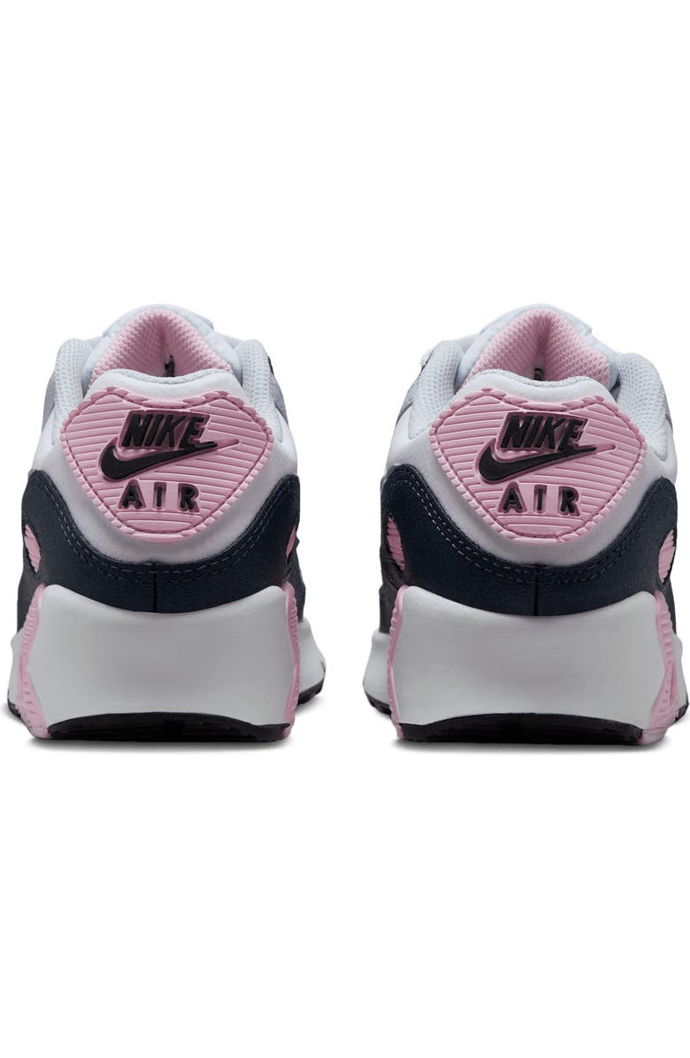 Nike Kids' Air Max 90 Sneaker, Alternate, color, 134 White/Pink Foam/Ar
